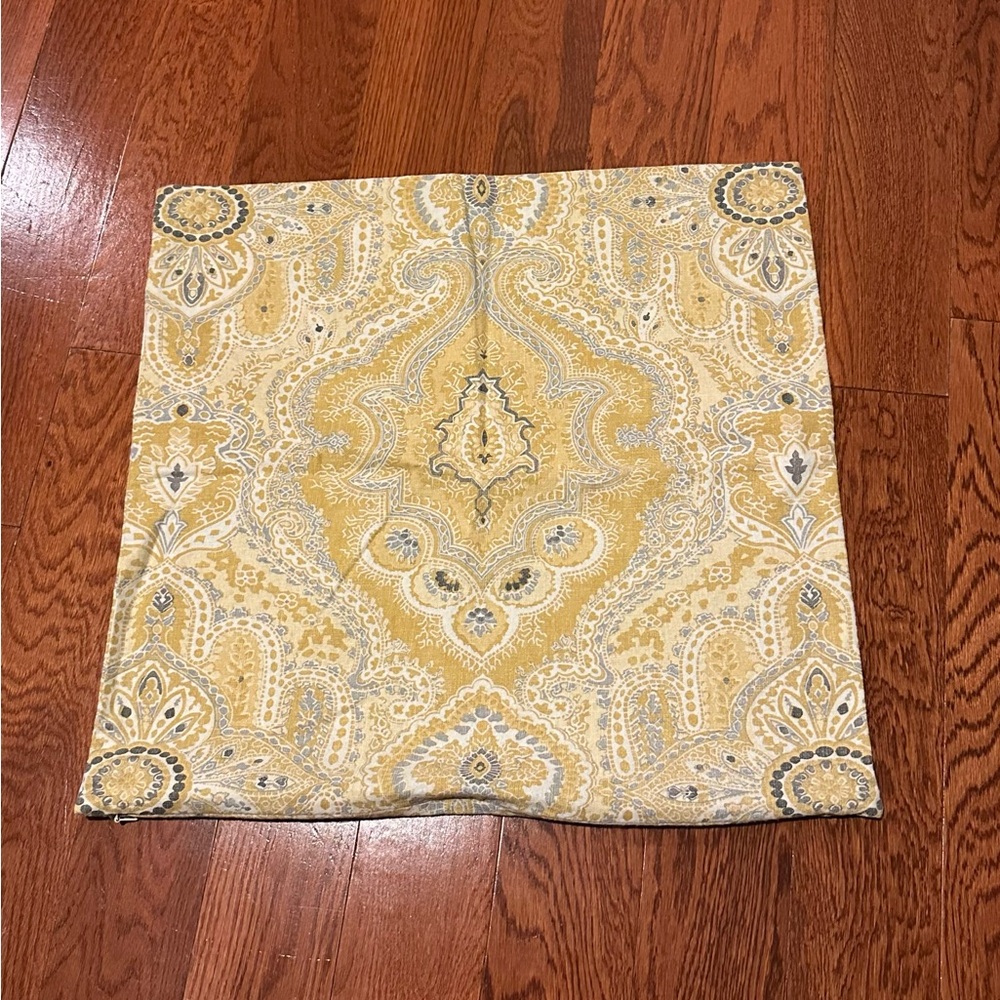 Pottery Barn Yellow Paisley Pillow Cover